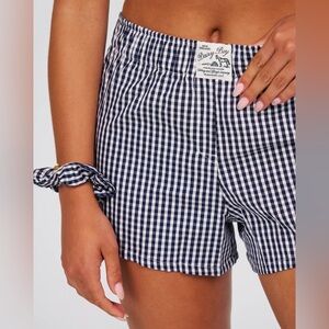 Dairy Boy Fitted Boxer Short Navy Gingham NWT Small/Medium